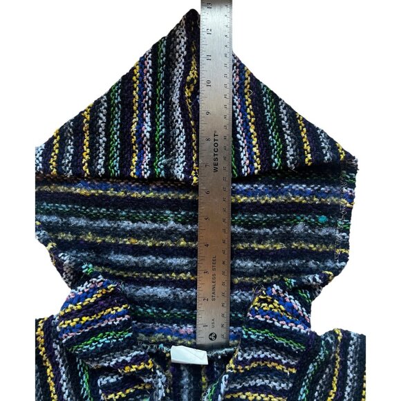 Vel Mex Hoodie Textured Black Multicolor Pull Over - Picture 3 of 15